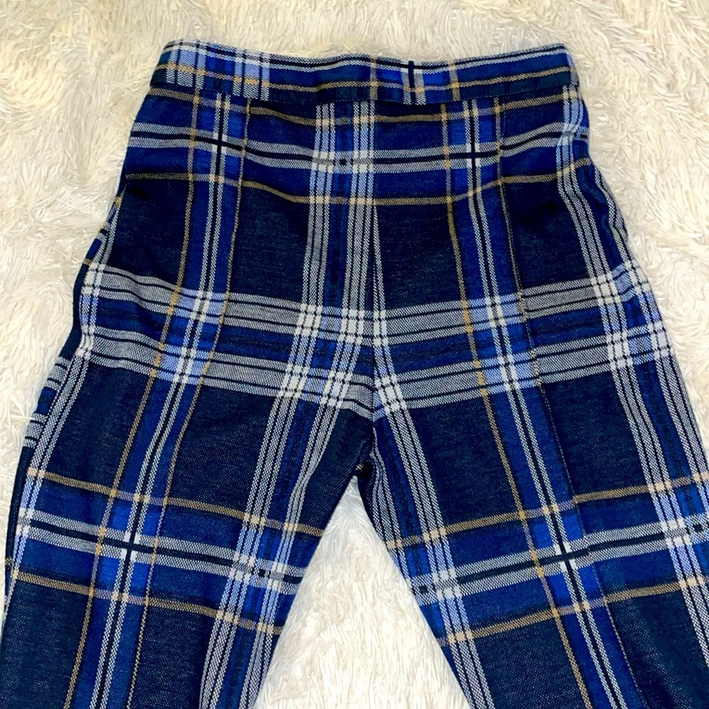 Blue Plaid Free People Pants